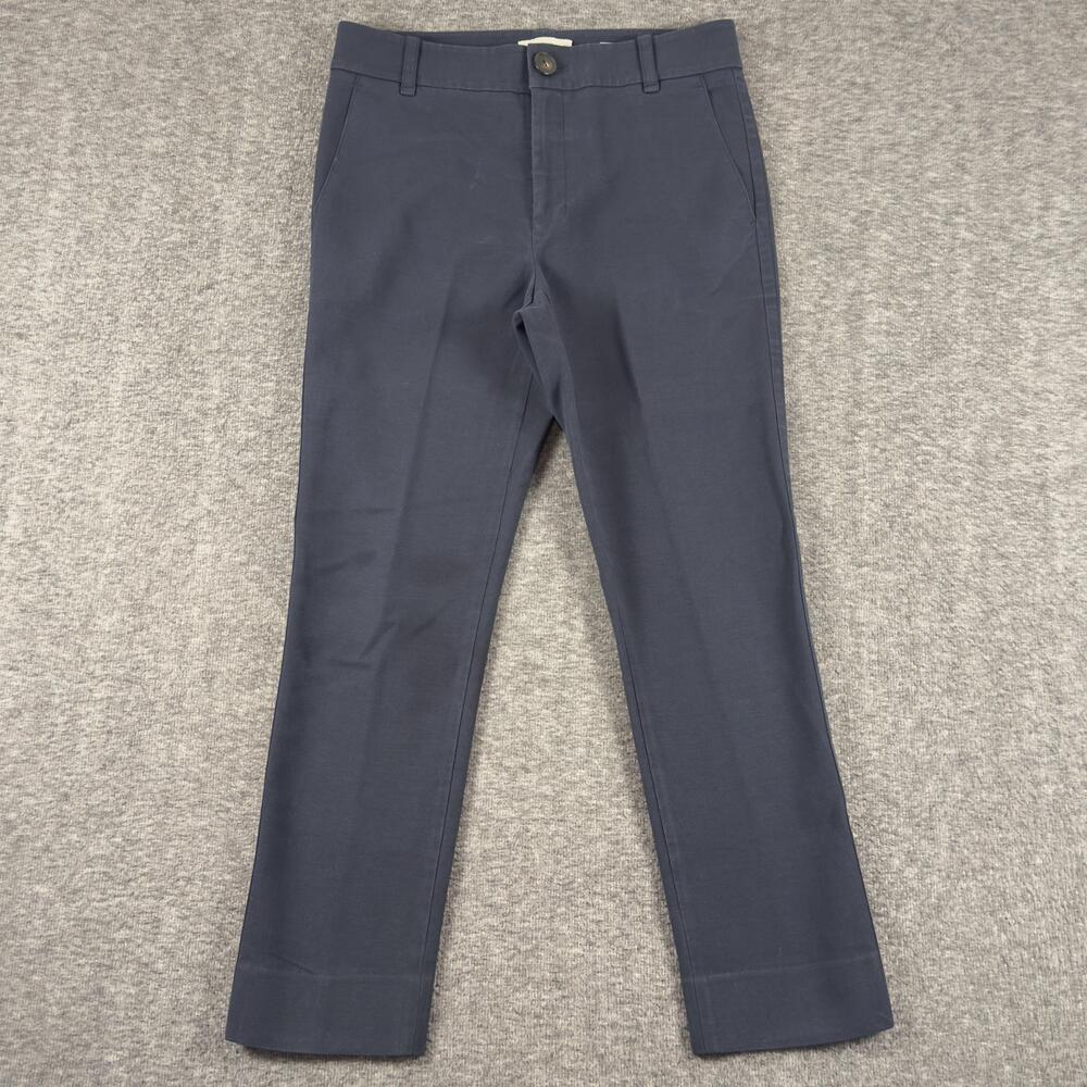 Vince Pants Womens 4 Blue Twill Slim Ankle Cuffed Dress Trousers Office Stretch